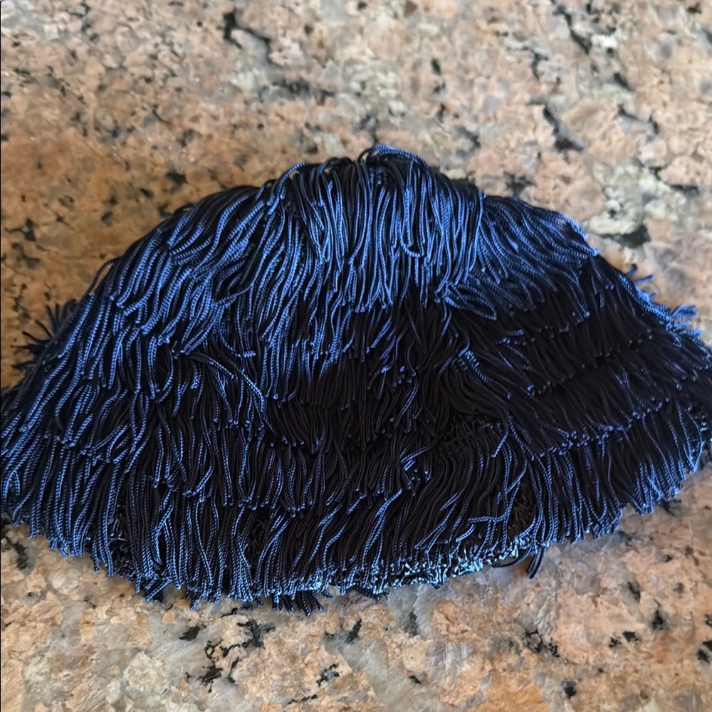 Vintage Blue fringe Hat by Best & Co fifth Ave New York